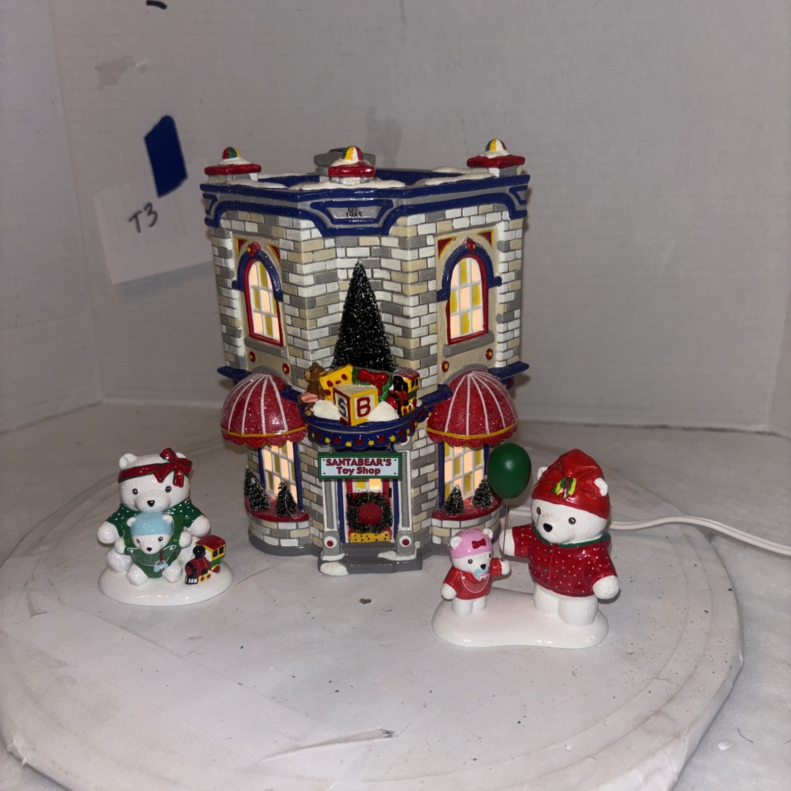 Department 56 Santabear Village Santa Bear 3pc toy shop w/box+ Balloons for Sale
