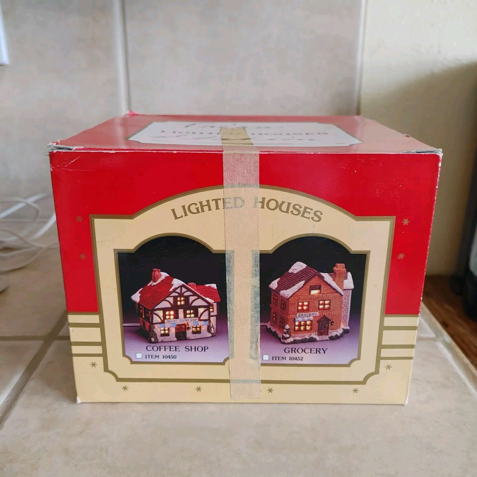 Vintage Lighted Train Station Christmas By Jaimy 1989 Resin With Box