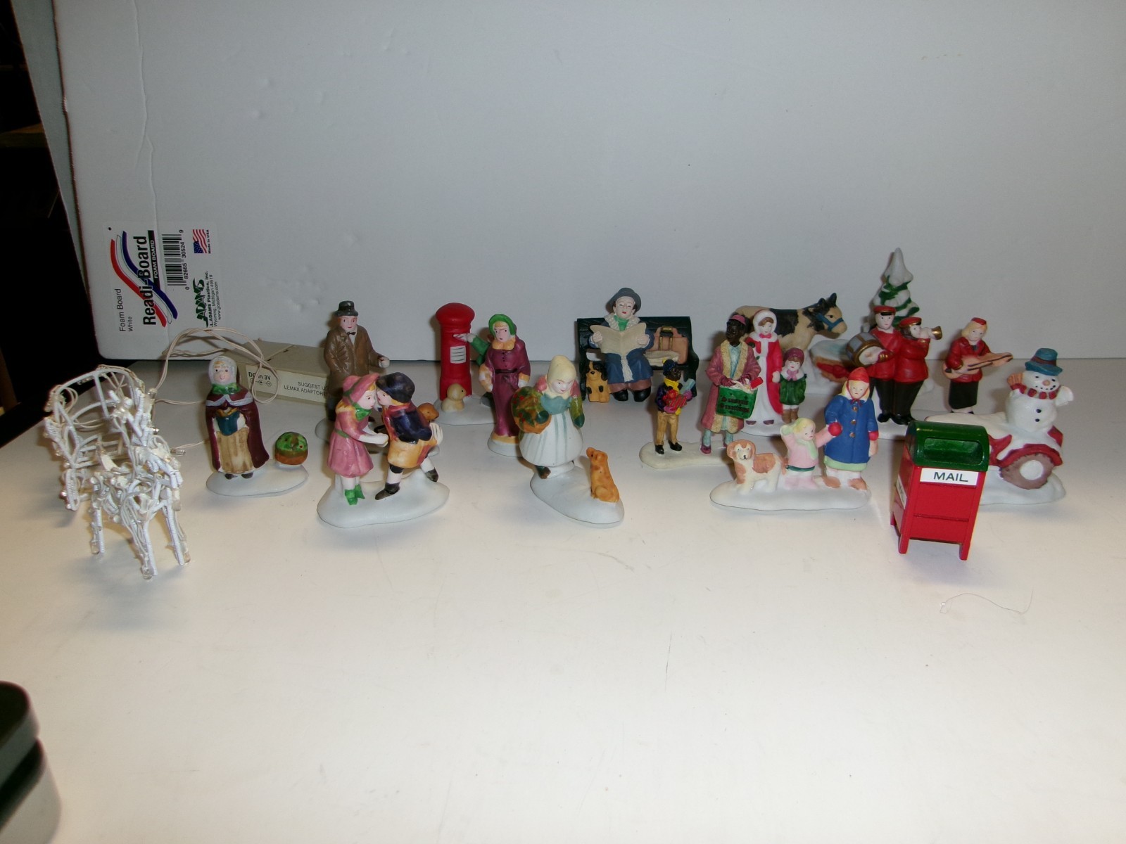 Christmas Village Figures Accessories Decor Lot of 18 Pieces Mixed Brands Lemax