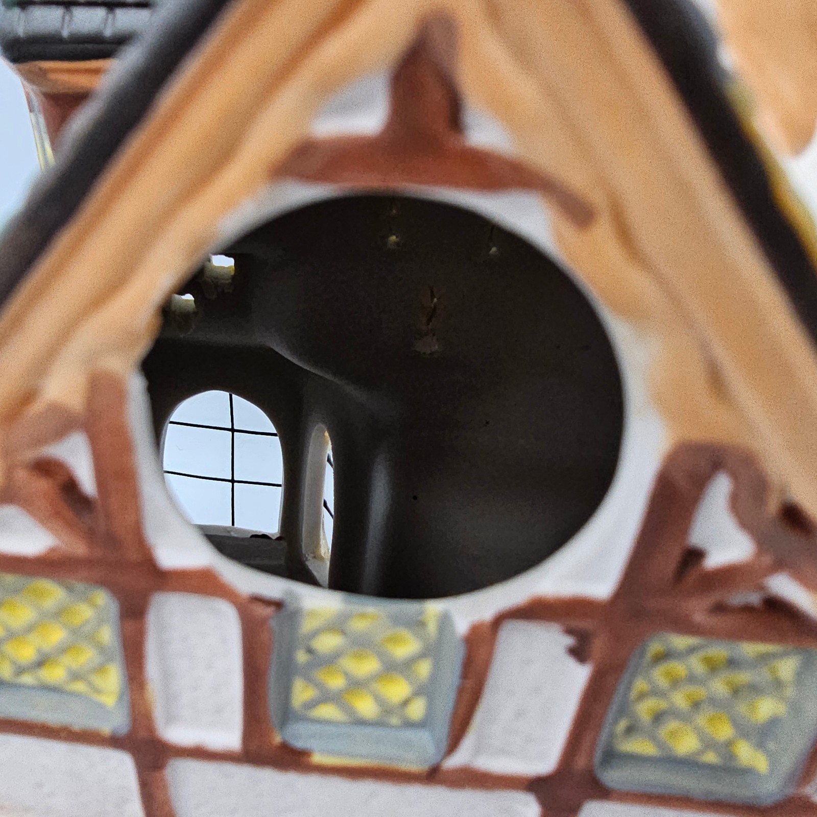 Christmas Village Building Tudor Style Coffee Shop Cafe with Interior View