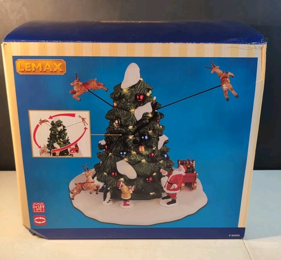 Lemax Santas Wonderland Village Accessory Reindeer Races Fly Around 54455 Video