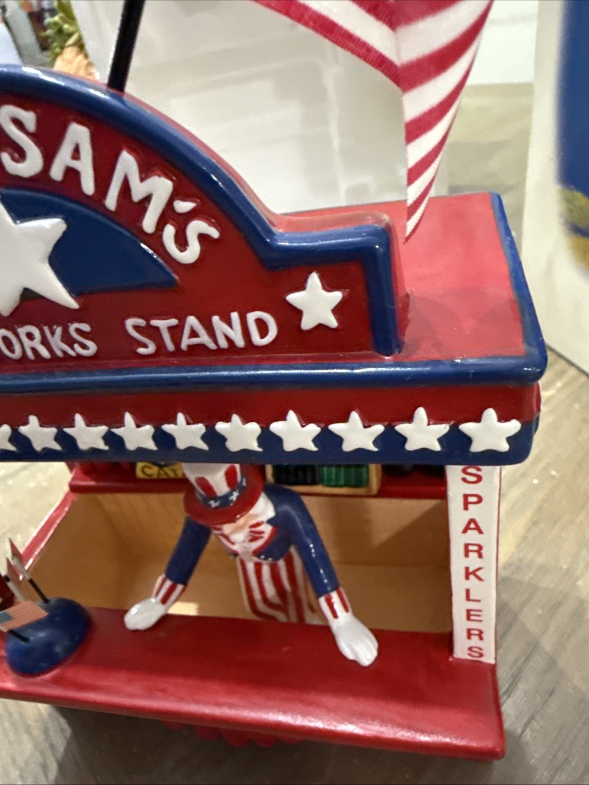 Department 56 Uncle Sam’s Firework Stand No Little Boy