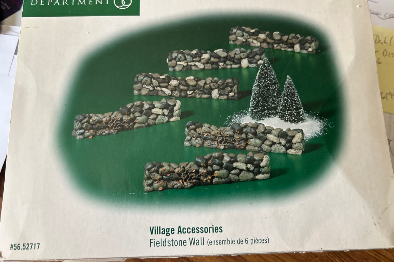 Department 56 Village Accessories Fieldstone Wall 56.52717 Set of 6 Pieces