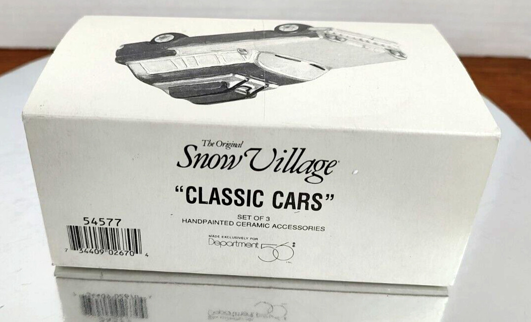 Sept 56 Snow Village #5457-7 Hand Painted Retired Classic Car Station Wagon NOS