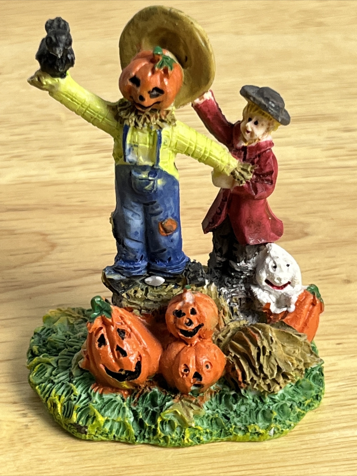 Scarecrow Pumpkins Ghost Miniature Halloween Village Tabletop Home Decor