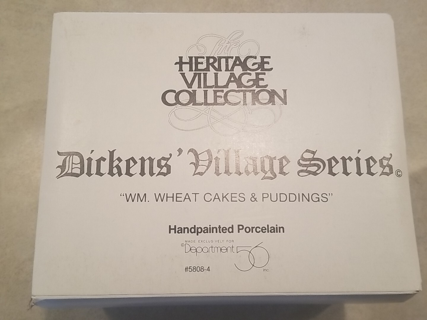 Heritage Village DEPT 56 Dickens’ Series “WM WHEAT CAKES AND PUDDINGS” #5808-4