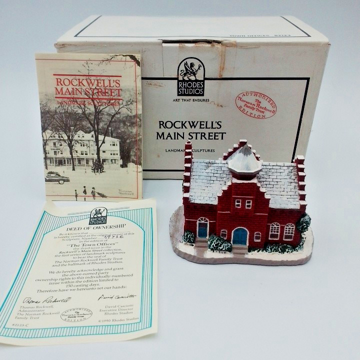 Vintage Rockwell’s Main Street Christmas Village The Town Offices Rhodes