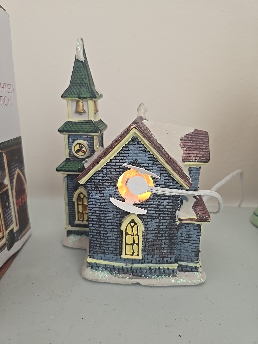 Christmas Village Church Home Elements Porcelain Lighted