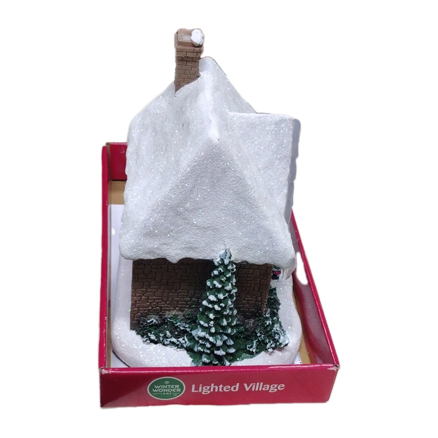 Winter Wonder Lane Lighted Village Christmas House Holiday Decor with Box Works