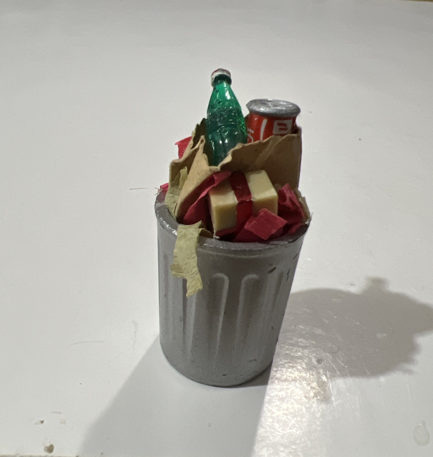 Dept. 56 Snow Village Christmas Trash Can Metal W/O Lid Accessory