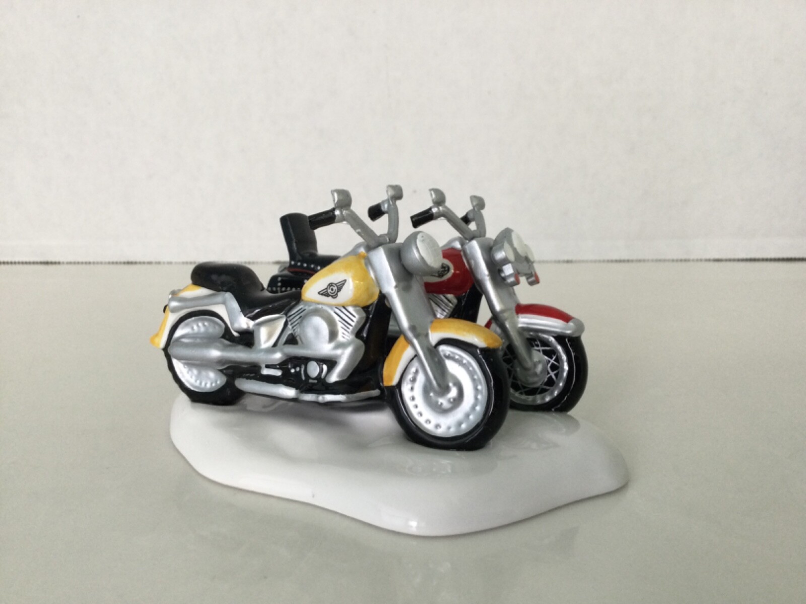 Dept 56 Snow Village “Harley-Davidson Fat Boy & Softail” #54900 NIB Free Ship!