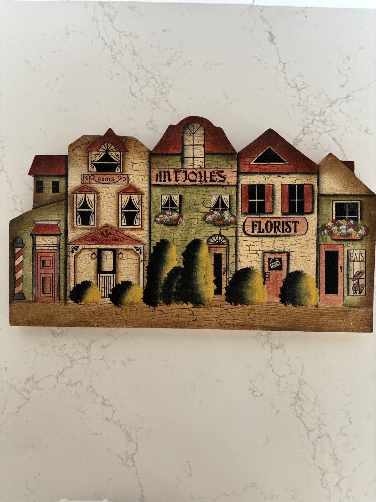 Large Wood Painted Block Village Wood-n-Wonders – Cat’s Meow Style