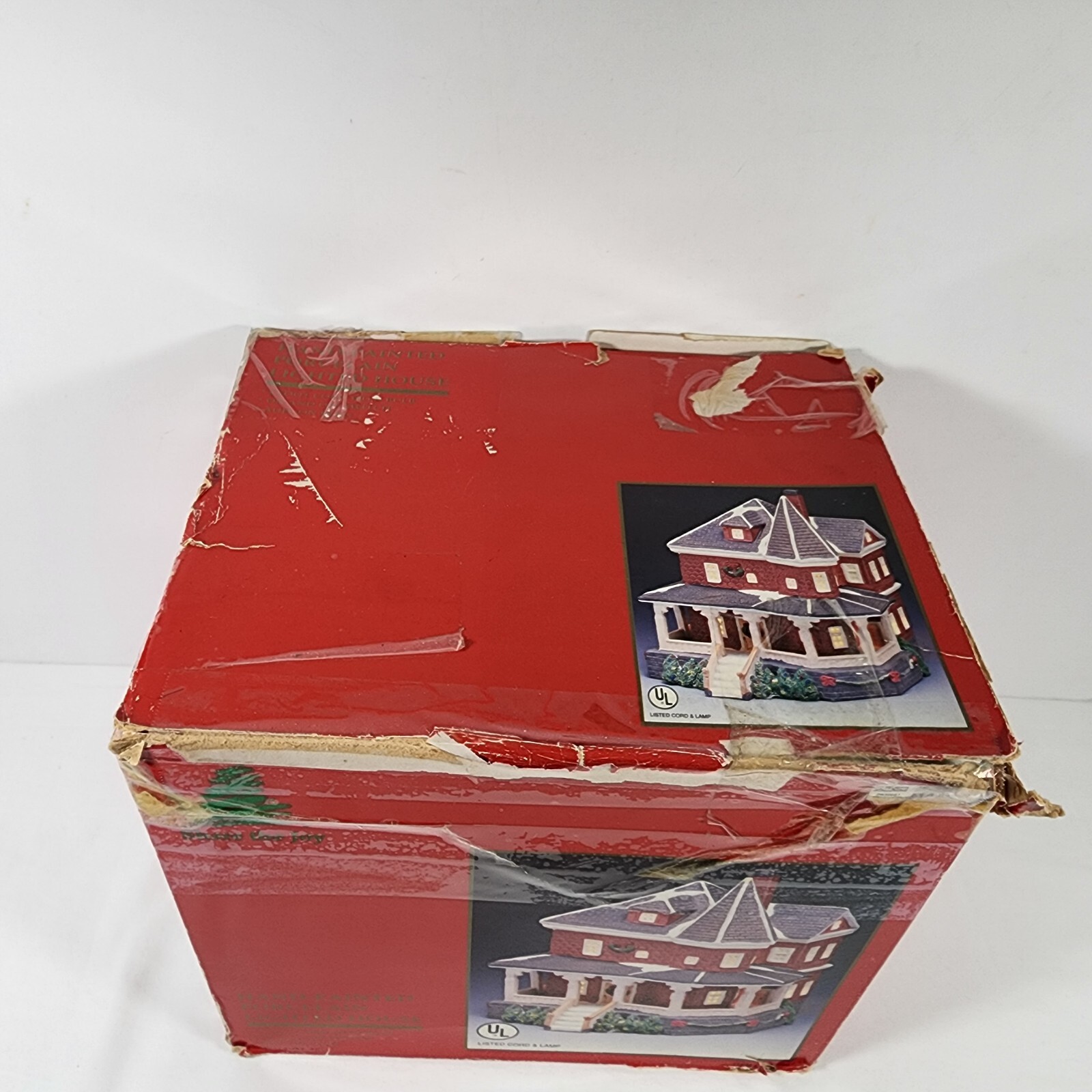 VTG Lemax Share The Joy Porcelain Lighted House Hand Painted Christmas 1993