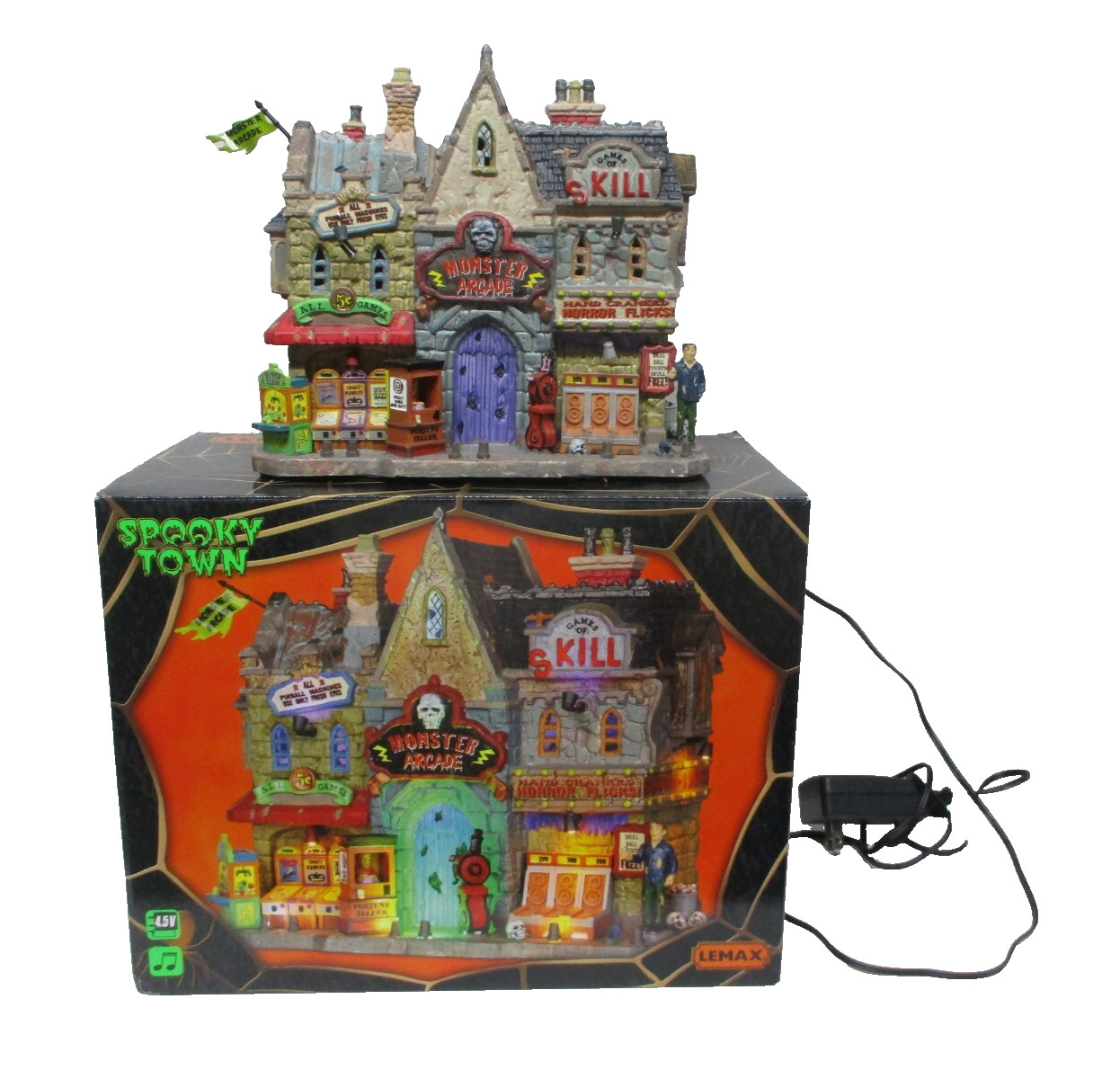 Lemax Spooky Town Monster Arcade 2013 retired working sights and sounds w/ box