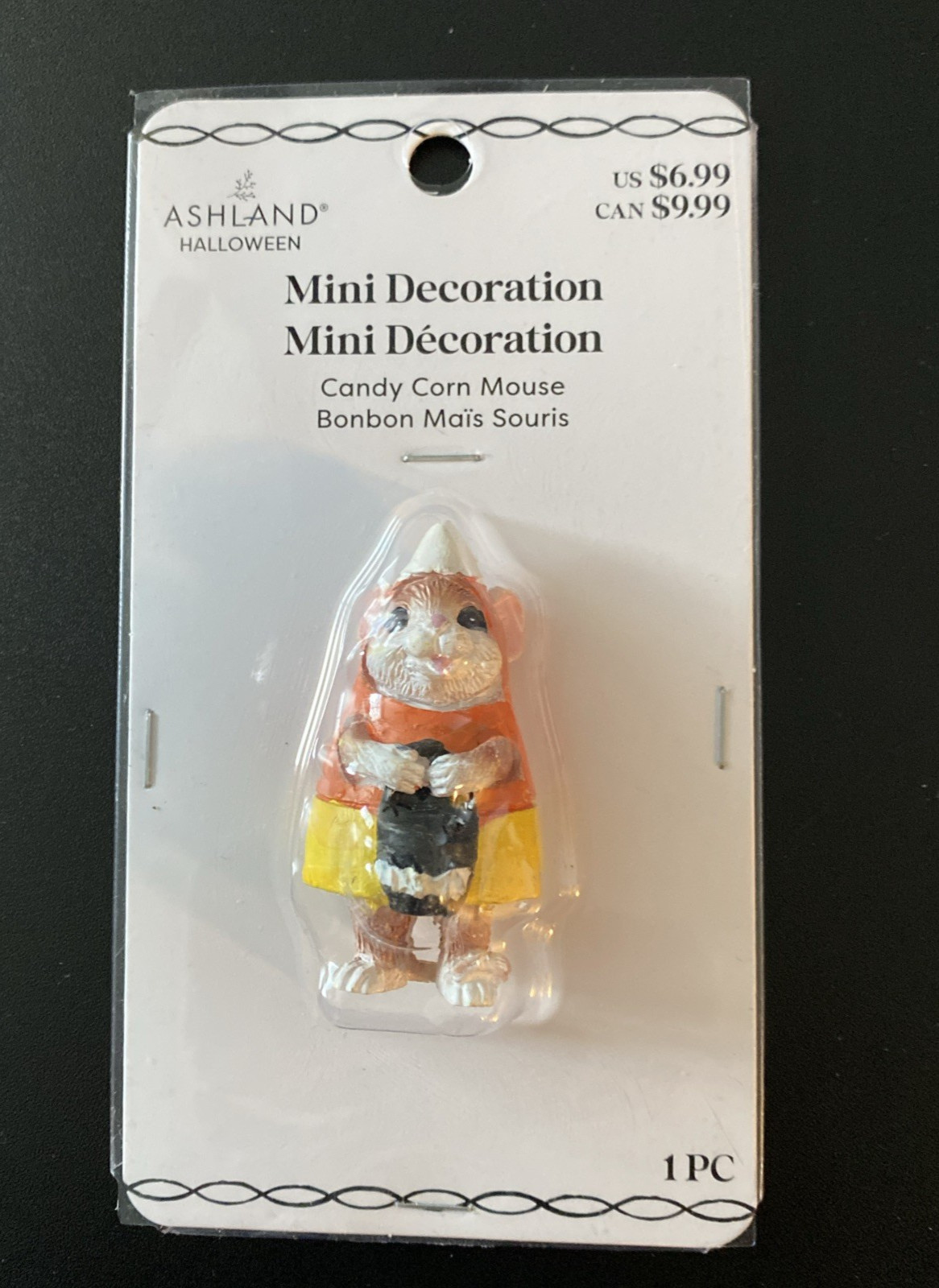 ASHLAND HALLOWEEN MINIATURES MOUSE IN CANDY CORN COSTUME ~ NEW IN PKG 2025