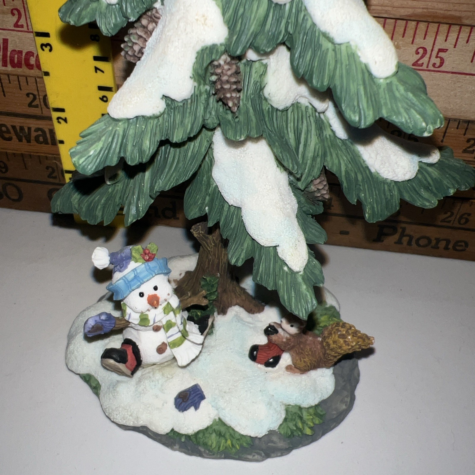 O’well Christmas Village Tree Snowman Squirrel 7” Resin Dickens Boyd’s Bears