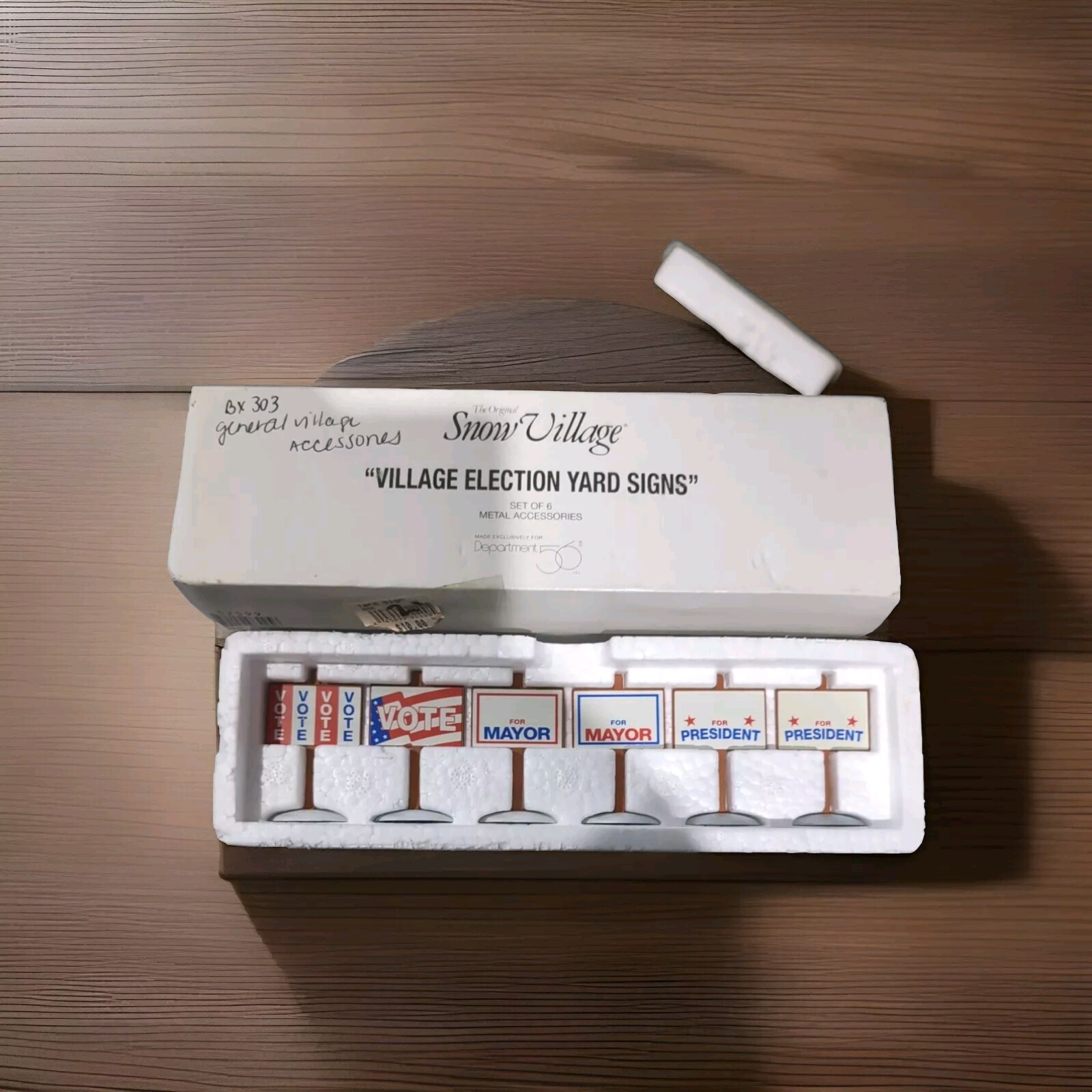 Department 56 Original Snow Village Election Yard Signs Set of 6 52599