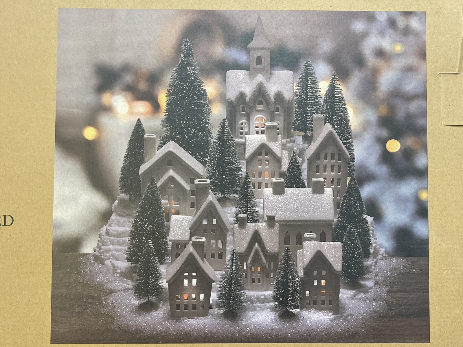 Bee & Willow Porcelain LED Winter Village 31 Pcs Lighted Christmas Table Display