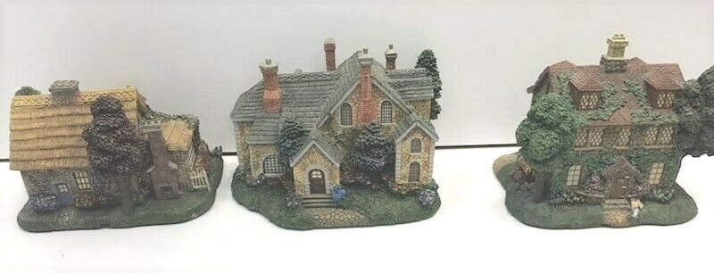 Thomas Kinkade Hawthorne Cottages Set of 3 Excell. Price approx. size 10″