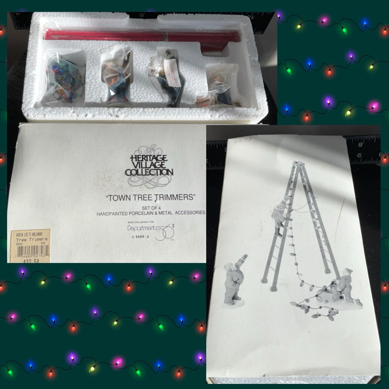 Dept 56 TOWN TREE TRIMMERS Heritage Village Christmas 55662 Hand Painted NIB X