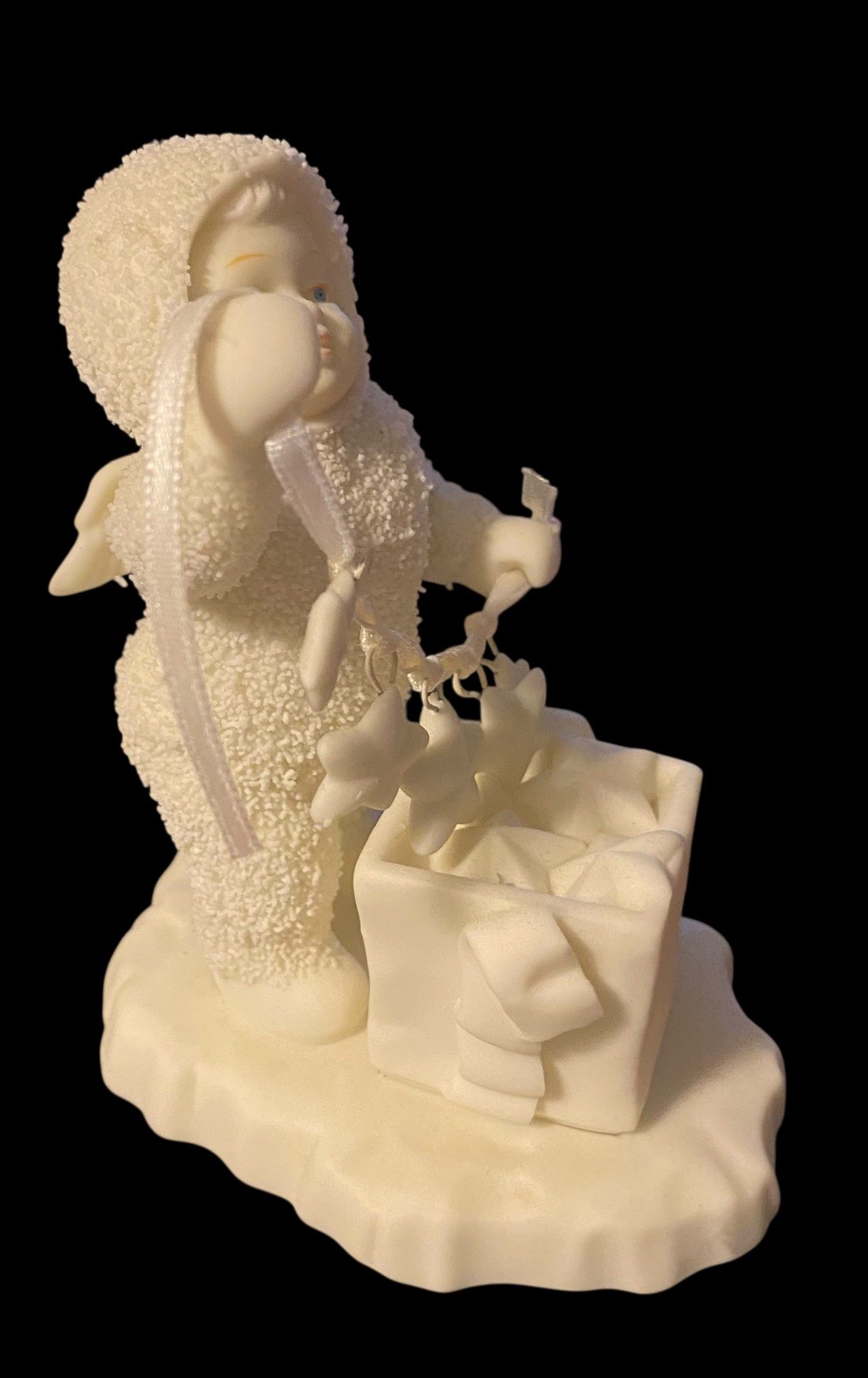 Dept 56 Snow Babies Stringing Fallen Stars Figurine Made In Taiwan In Box