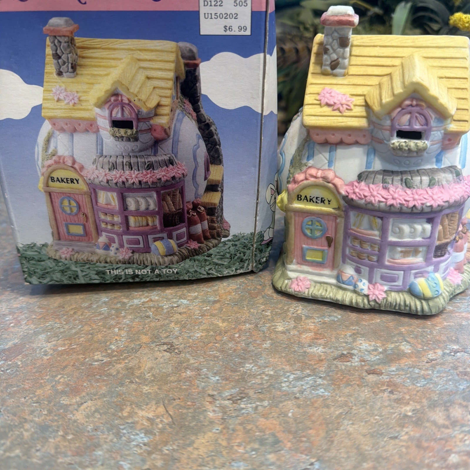 Bunny Towns Bakery Hand Painted Porcelain Easter House