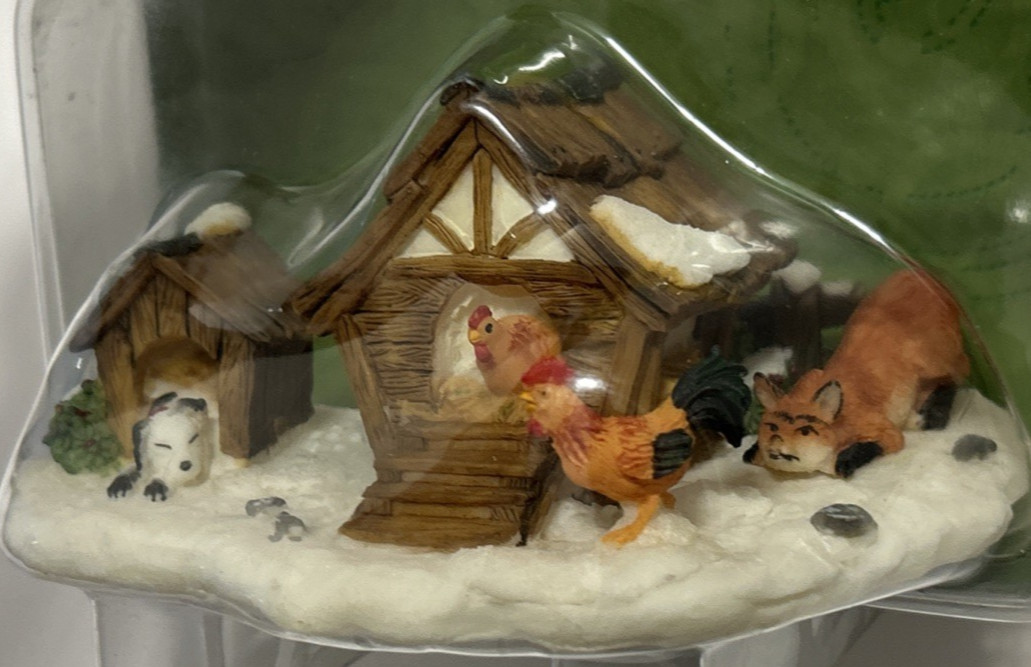 Vintage Santa’s Workbench Collection Accessories Dog Chicken House Fox Scene NEW