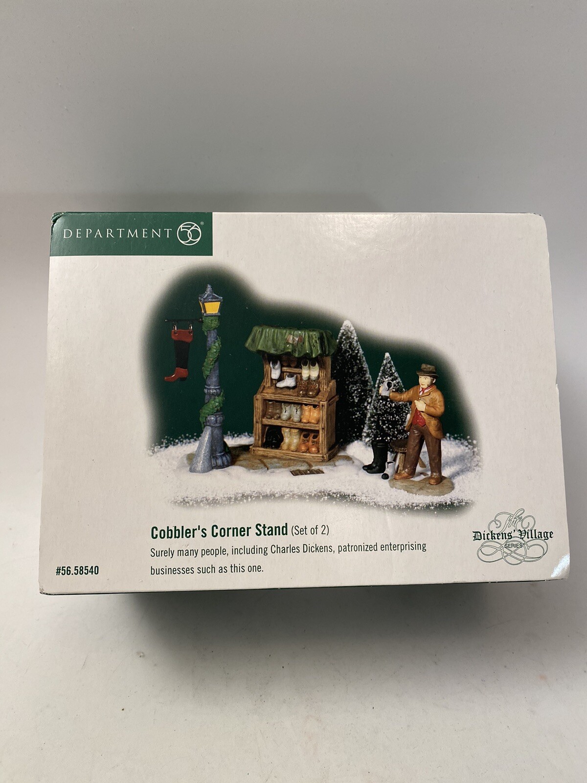 DEPT 56 COBBLER’S CORNER STAND 58540 DICKENS VILLAGE CHRISTMAS heritage Village