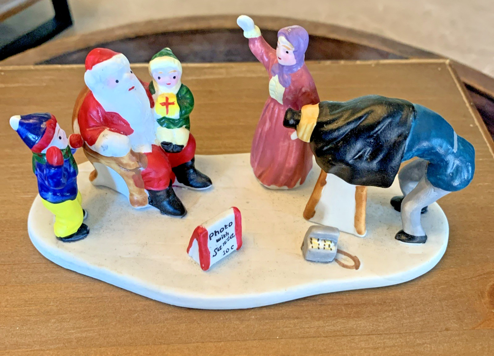 Vintage Lemax Christmas Village 90s’ Porcelain Childrens Band and Photo w/ Santa