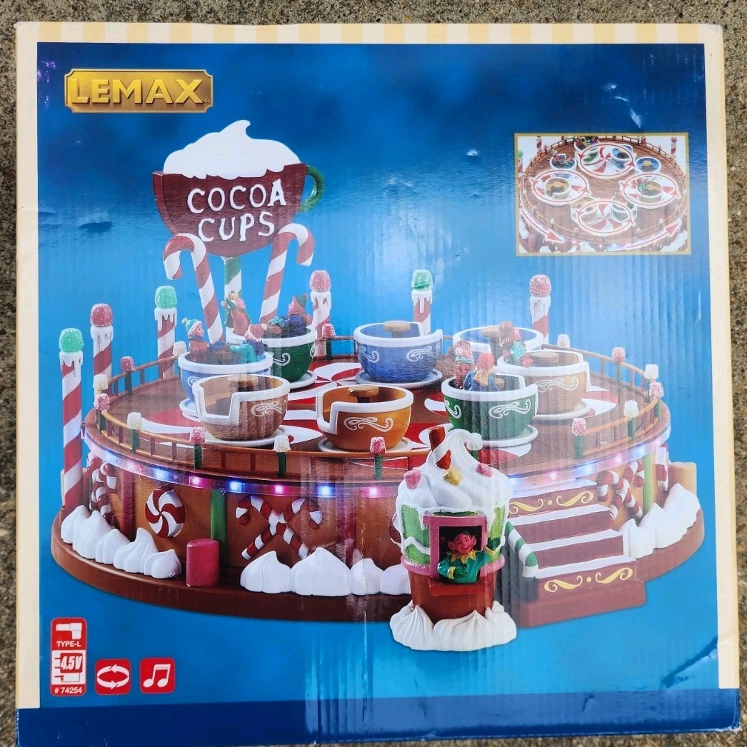 Lemax Christmas “Cocoa Cups” #74222 Carnival Midway Ride