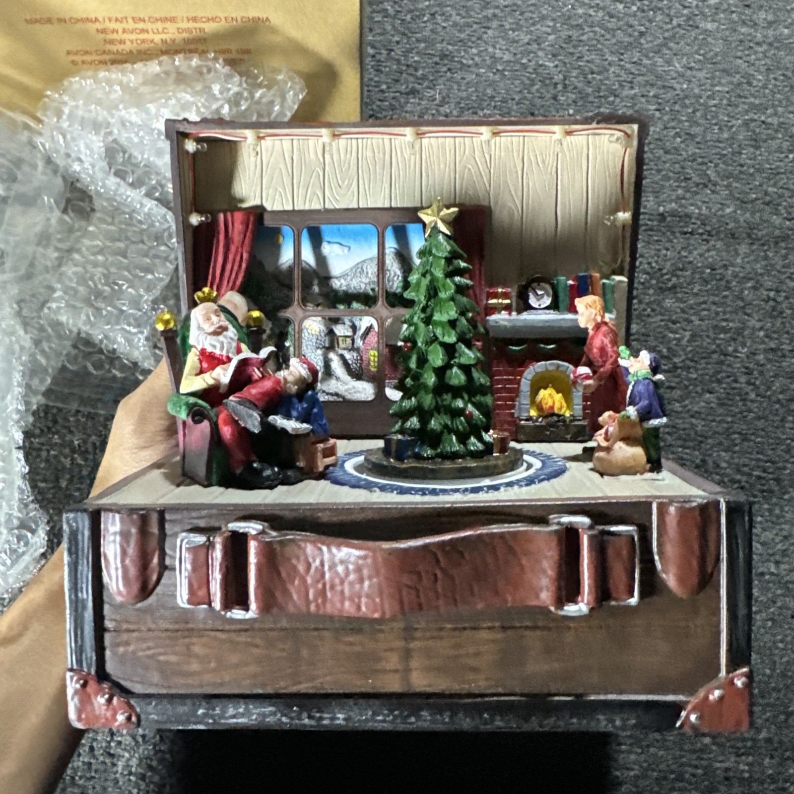 Avin Christmas Visit with Santa Figurine – Tabletop Decoration – Approx. 7″