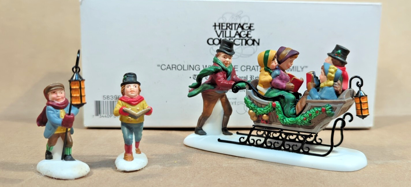 Dept 56 Caroling w/the Cratchit Family Dickens Christmas Carol Revisited w/Box