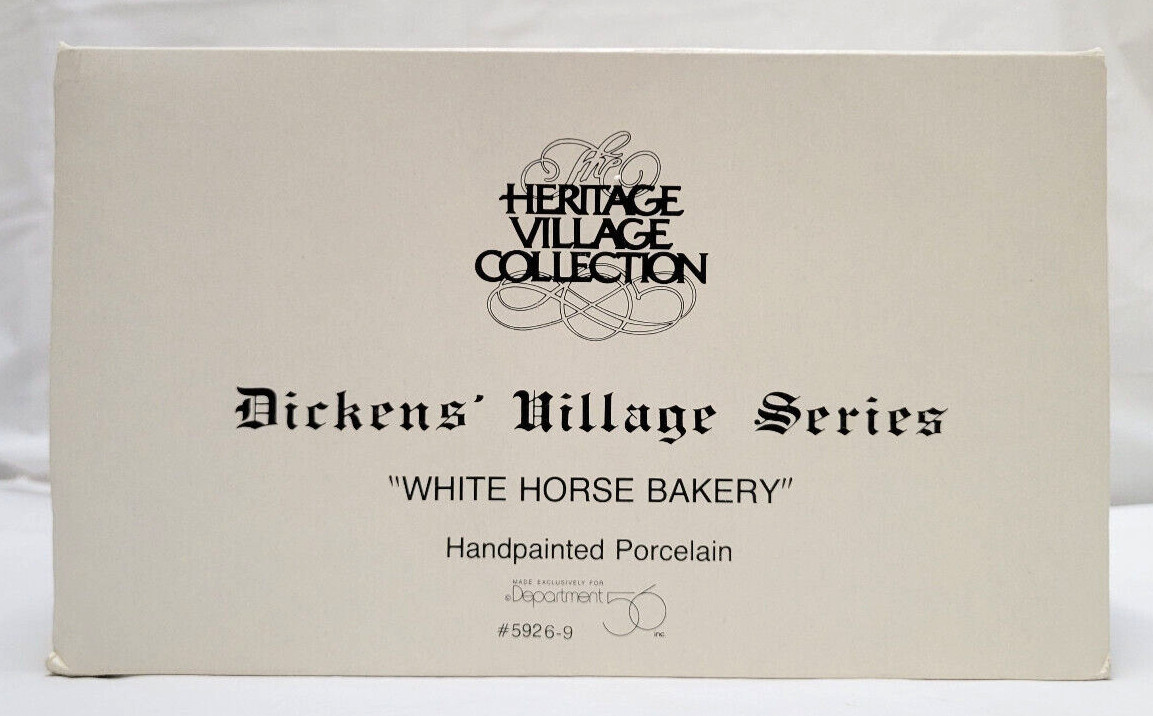 Vintage Dept 56 Dickens’ Village Series WHITE HORSE BAKERY #59269 Retired-Lot A