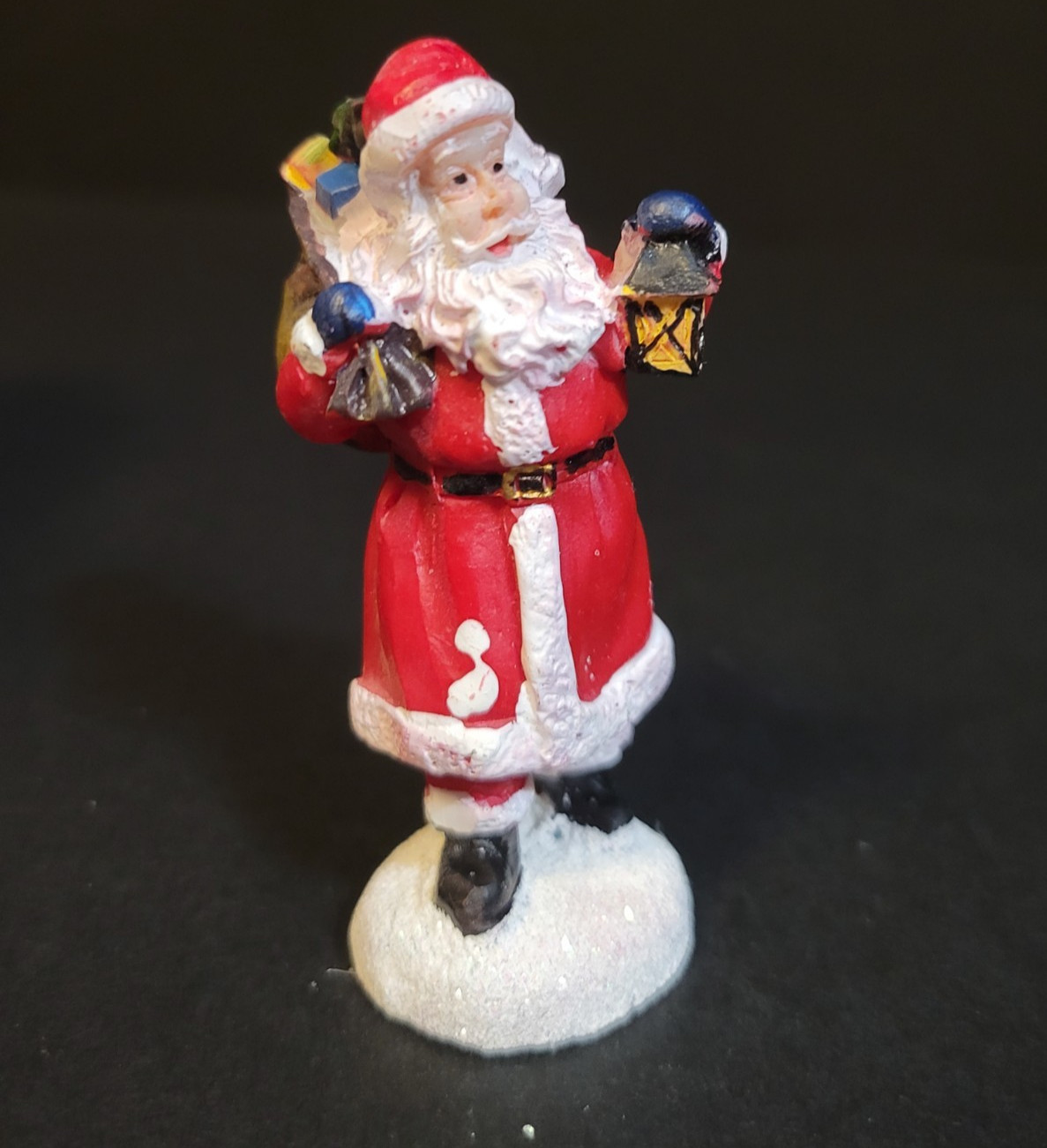 Holiday Time Santas Workbench Christmas Village Santa Claus Bag of Toys Light