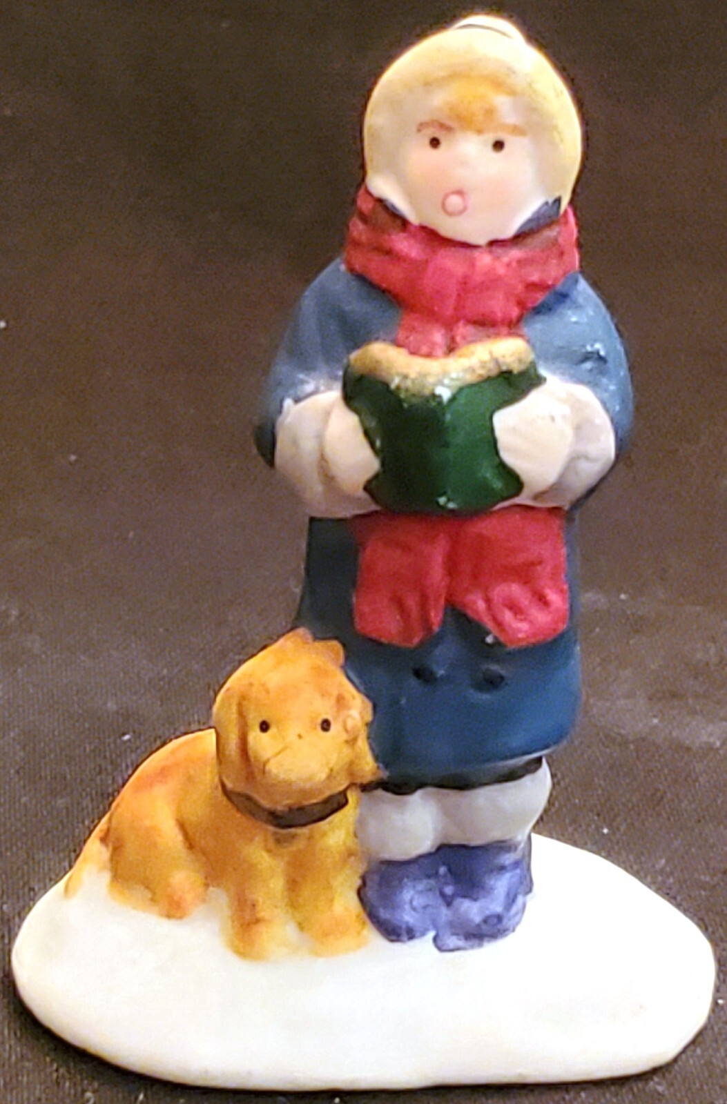 Lemax CAROLLING CHILD WITH PUPPY DOG Christmas Village figure figurine