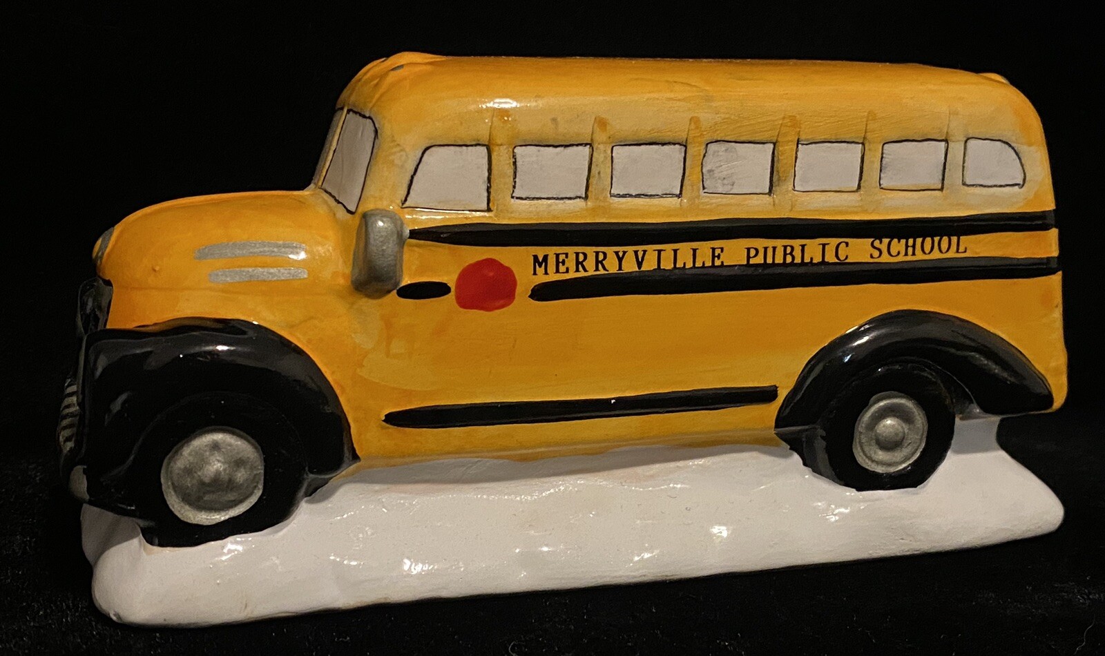 Christmas Valley Village Automobile Yellow Merryville Public School Bus 1993
