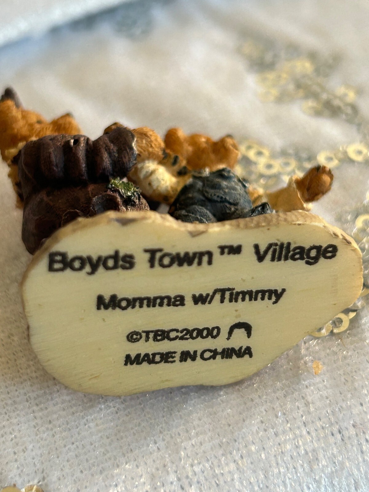 Boyds Town Village Momma Timmy Bear Figurine 2000 TBC Vintage Collectible Small