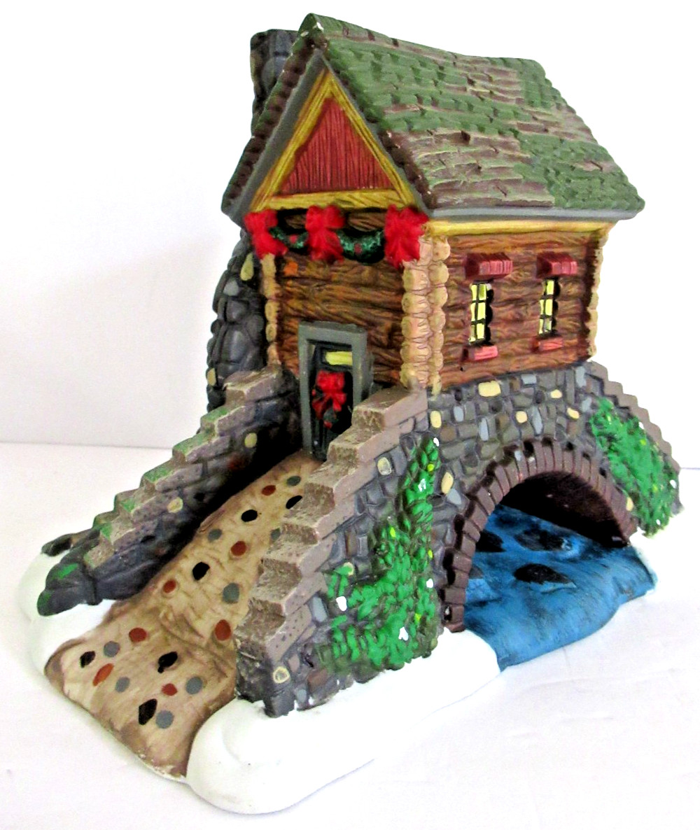 SANTA’S WORKBENCH “STONE BRIDGE WITH HOUSE” ~ (2001) ~ ** VILLAGE ACCESSORY **