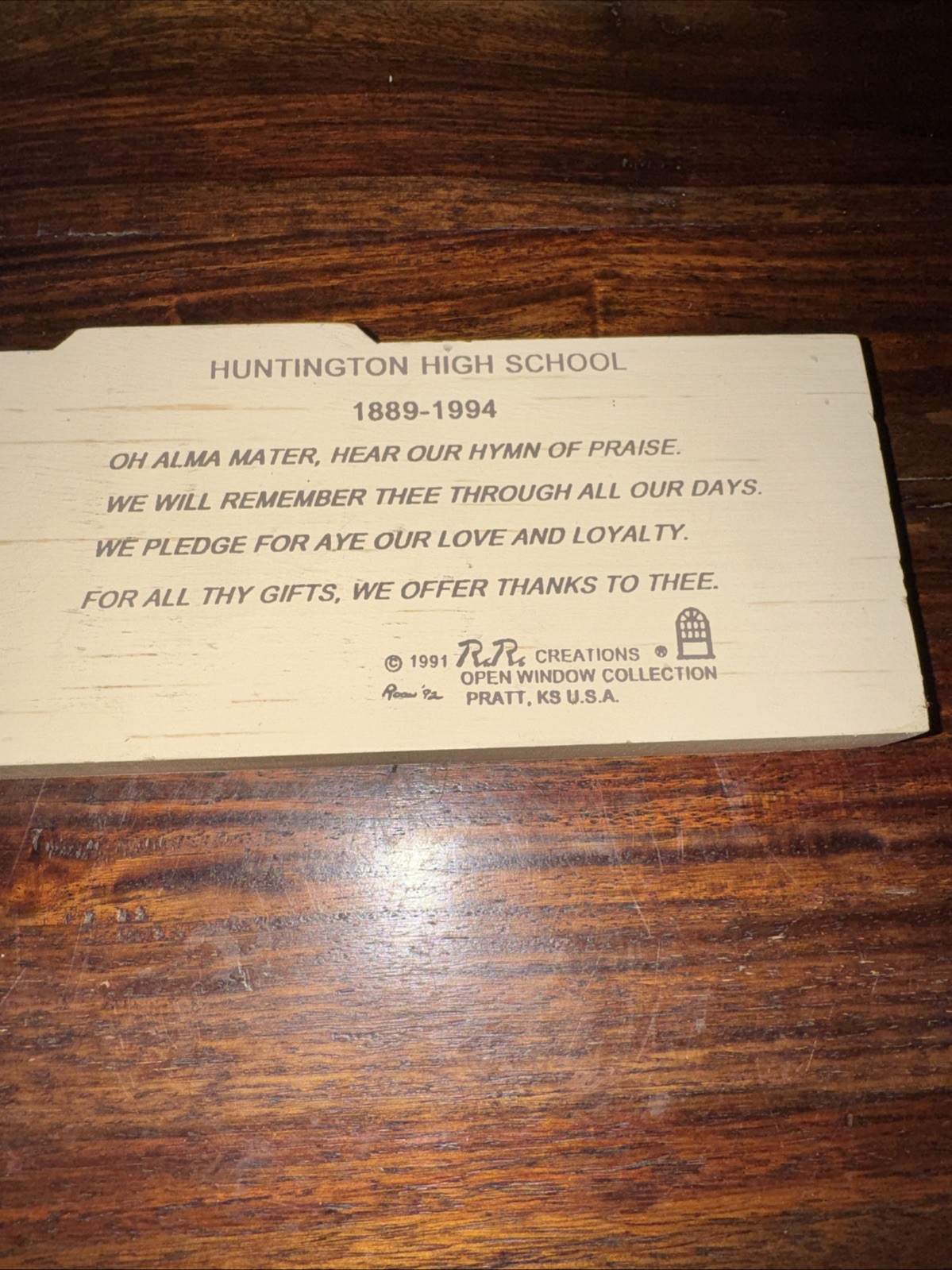 R.R. Creations Huntington High School Shelf Sitter Open Window 1991