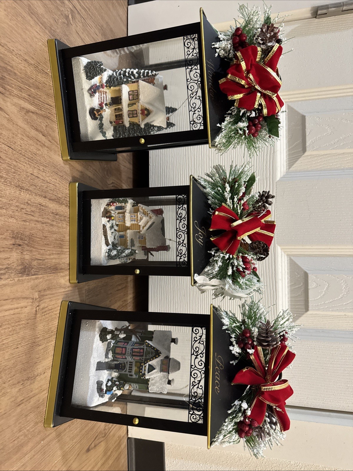 Bradford Exchange Thomas Kinkade Dream Christmas Light House Lantern Set of 3