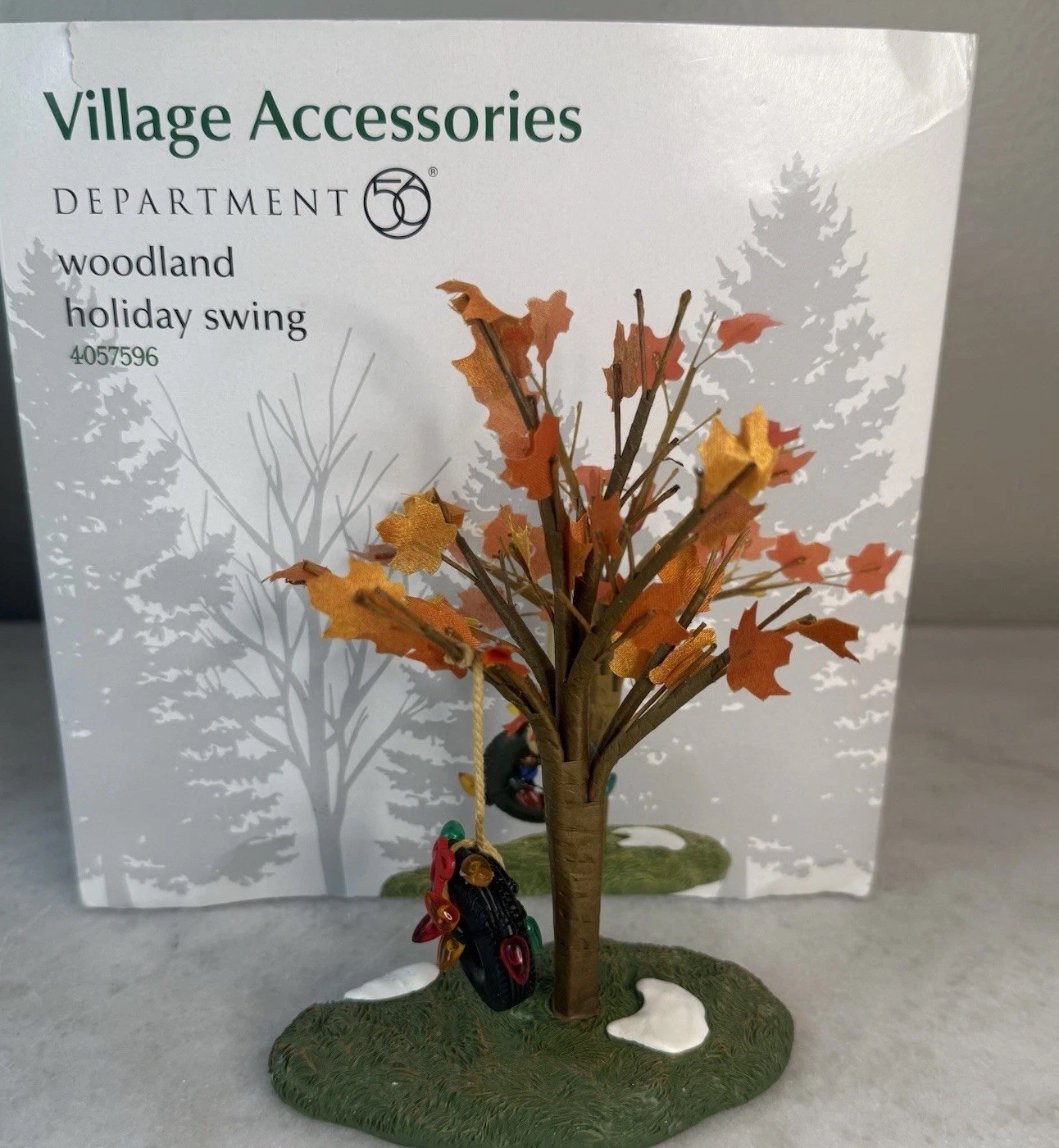 Department 56 Woodland Holiday Light Tire Swing Oak Tree #4057596 Autumn Winter