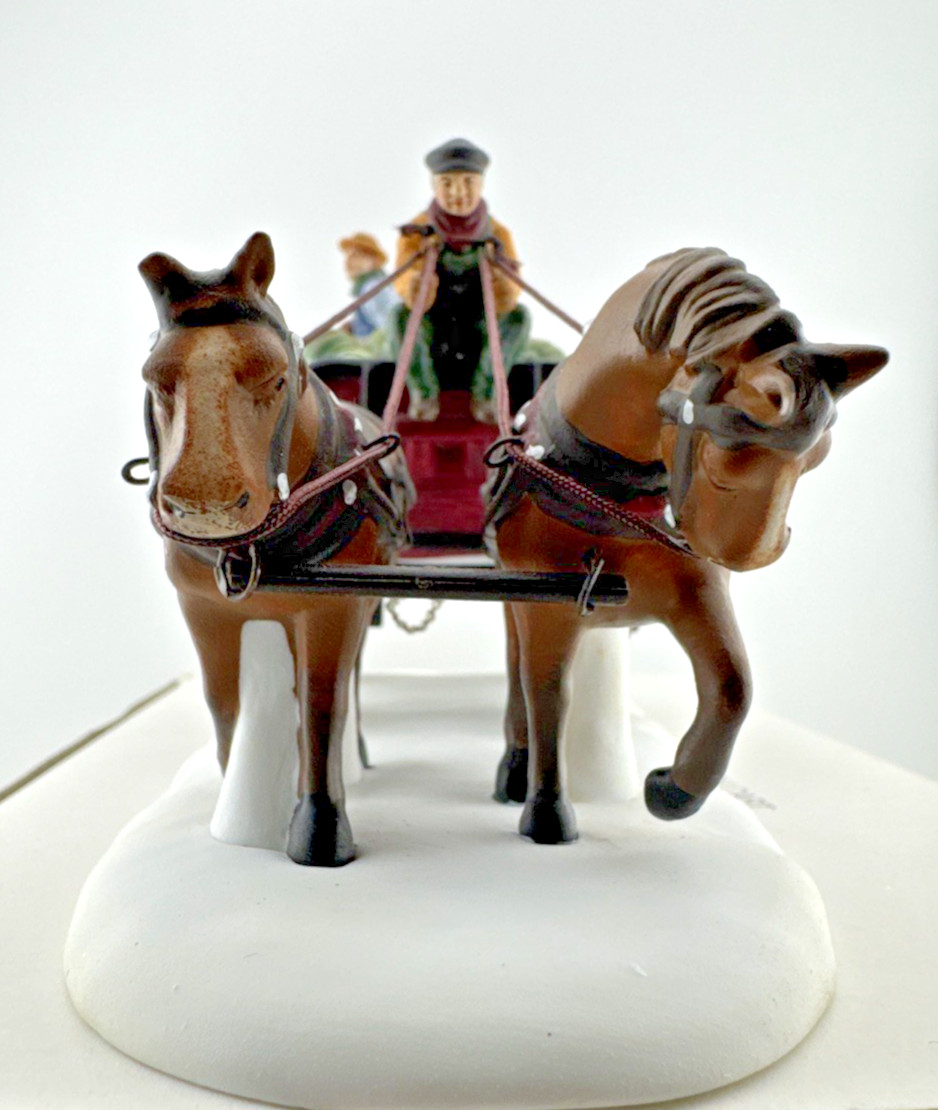 Department 56 Bachman’s Horse-Drawn Squash Cart Handpainted Porcelain & Metal