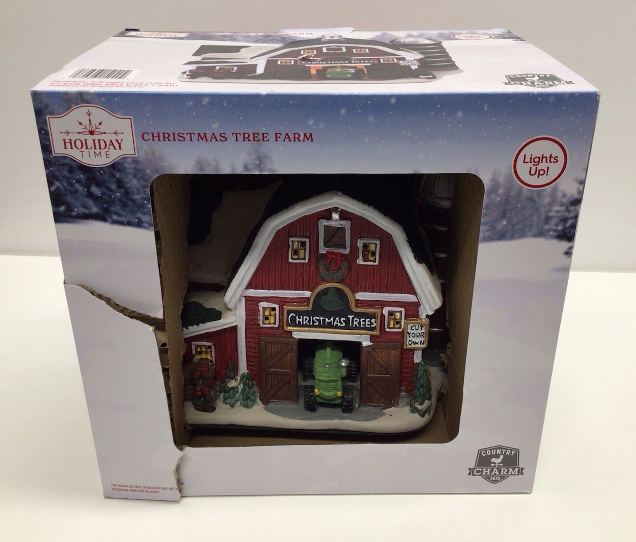 Holiday Time Country Charm Christmas Tree Farm Barn Collectible NEW Lighted