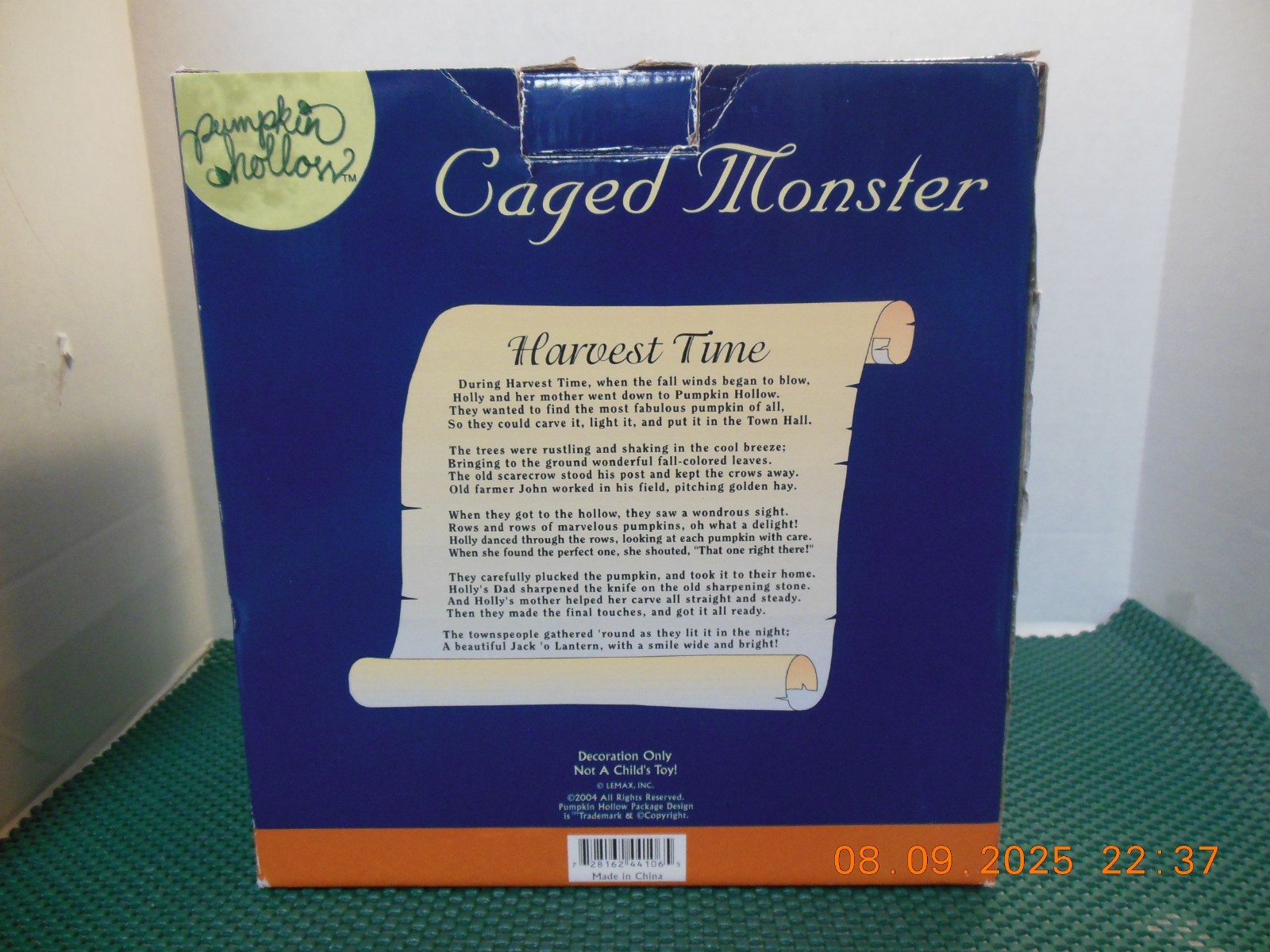 Lemax Spooky Town Pumpkin Hollow – Caged Monster – Great shape