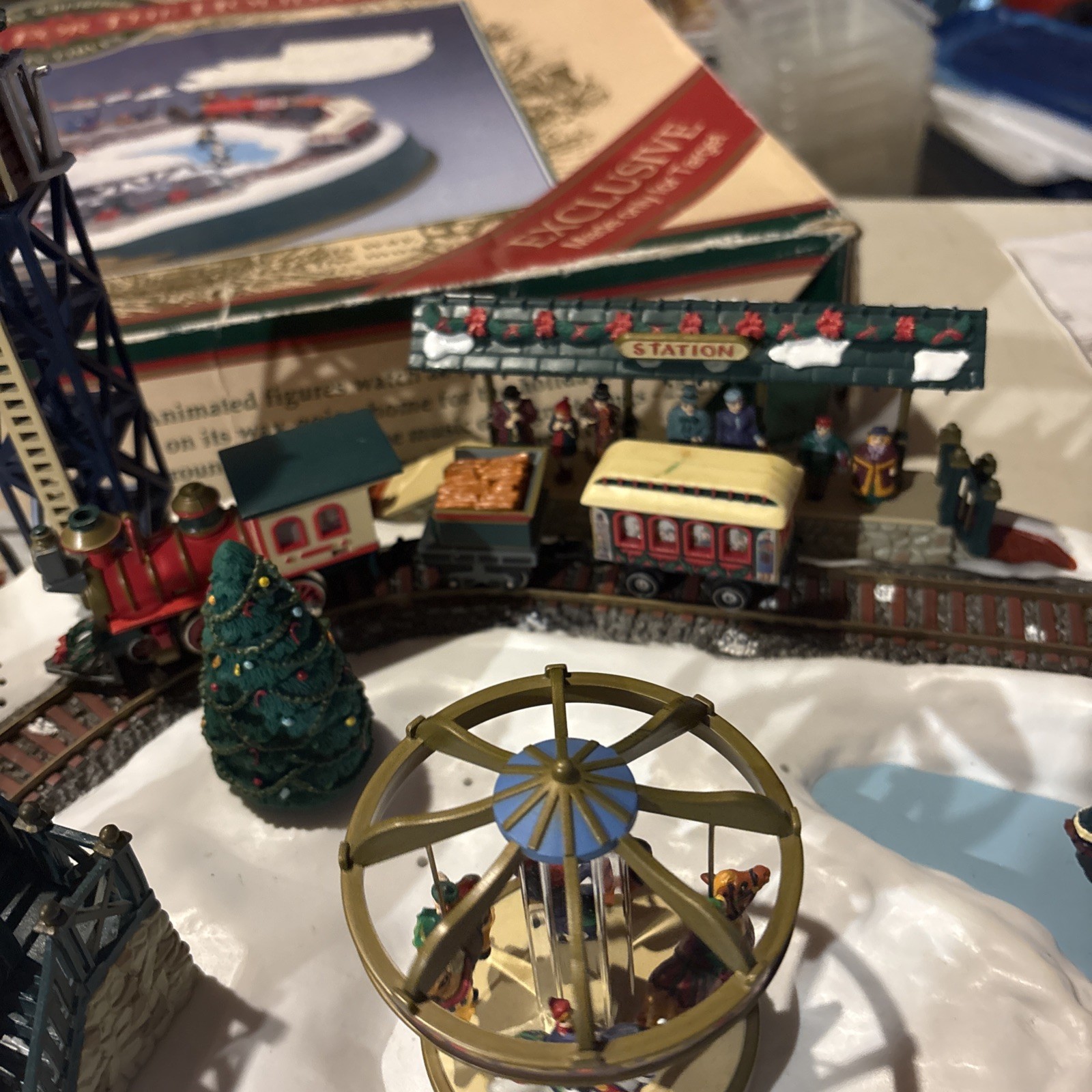 Mr. Christmas Going Home For The Holidays Animated Train EUC 50 Songs Working