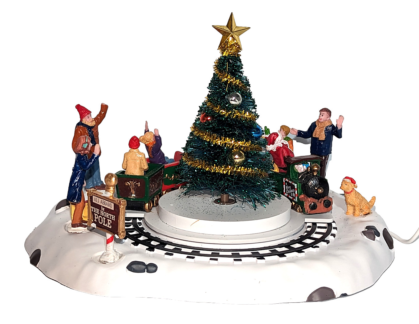 Lemax Santa’s Animated Kiddie Train Rotates Around Christmas Tree North Pole Kid