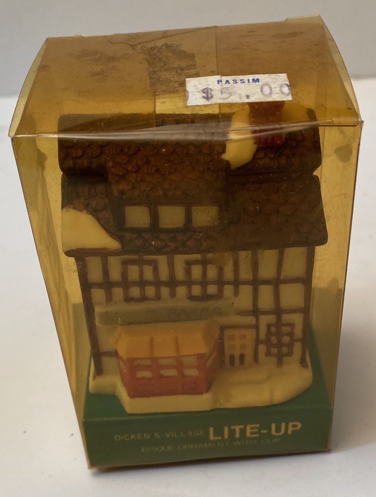 Dept. 56 Lite-up Dicken’s Village Bakery Bisque Ornament with Clip – MIB
