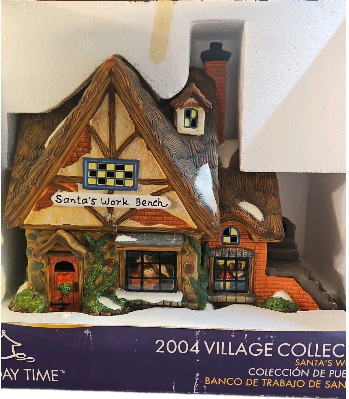 2004 Disc Holiday Time Village Collectibles “Santa’s Work Bench” Village House