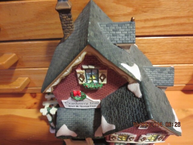 LARGE CERAMIC INN-BED AND BREAKFAST DECORATED FOR THE HOLIDAYS –#R10-4