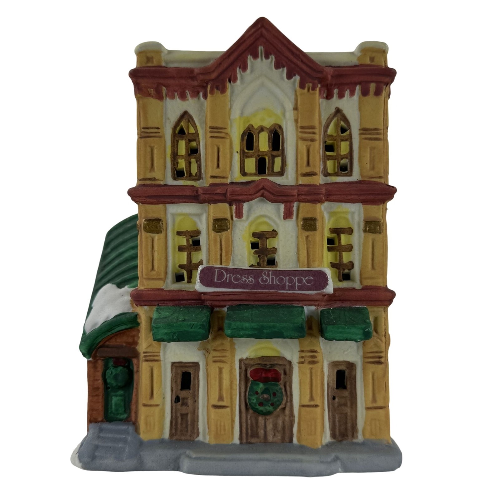 Vintage 1995 Dickensville Collectables Dress Shoppe Porcelain Christmas Village